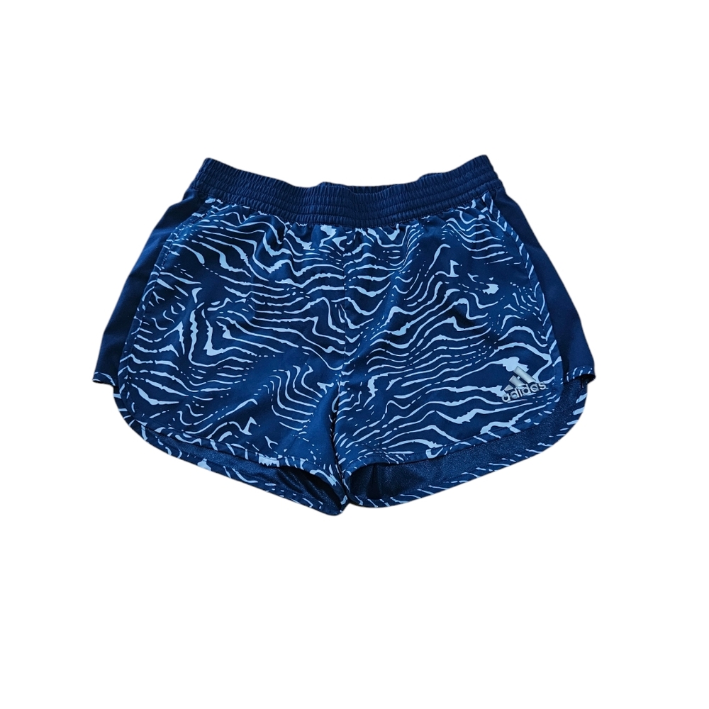 Adidas size 13 to 14 girl's Climalite blue running shorts